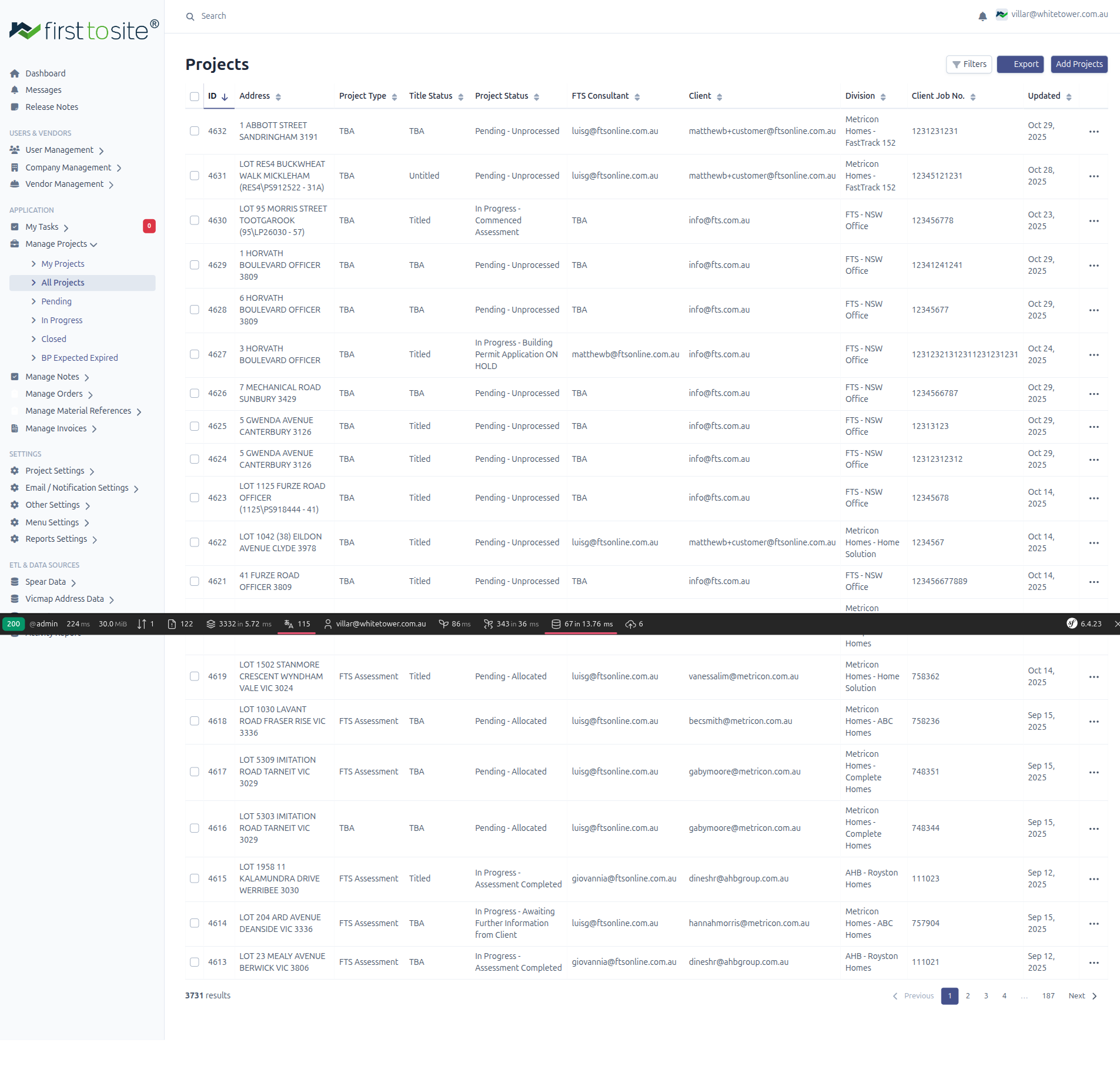 Projects List
